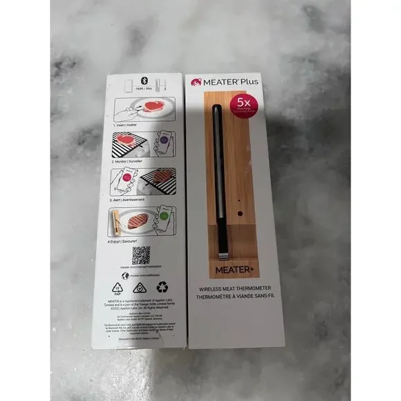 MEATER Plus Wireless Meat Thermometer Lot of 2 Smart Bluetooth BBQ Grill Probe**